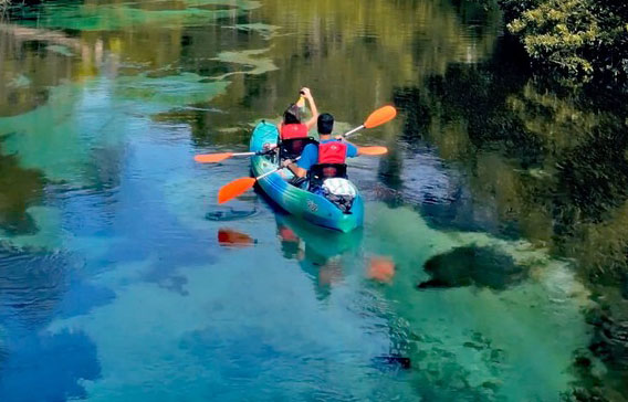 kayaking on the river in Florida